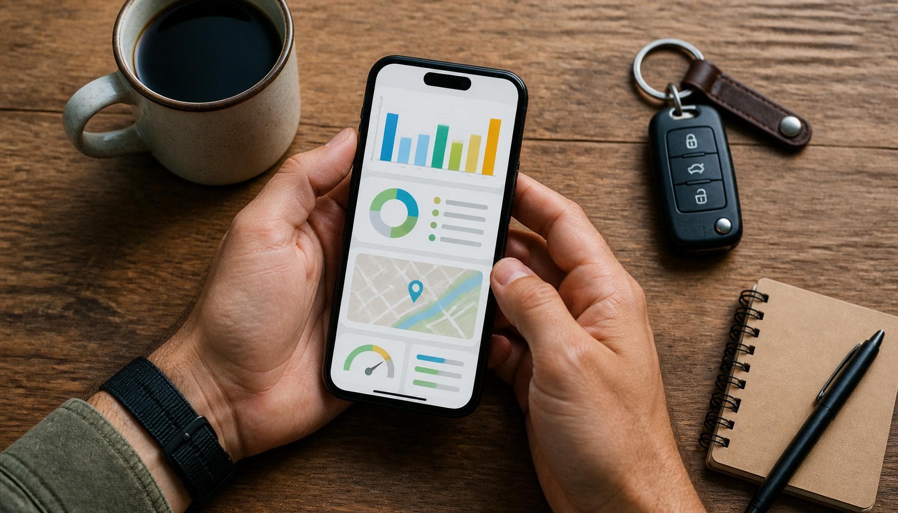 TourlyOne-Dashboard auf dem Smartphone